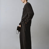 RELAXED FIT COLLARLESS SUIT BLAZER