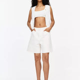 Darted Bermuda shorts